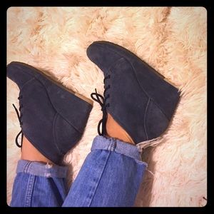 Clarks original navy wedge sz 6M