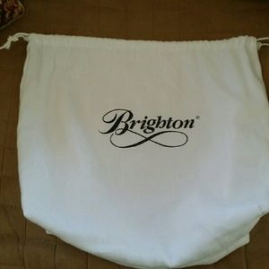 White flannel dustbag for Brighton handbags