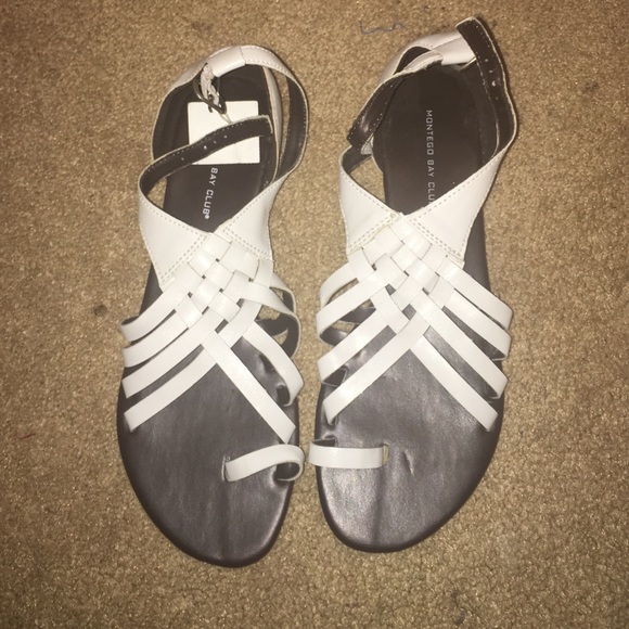 Montego Bay Club White Flat Sandal