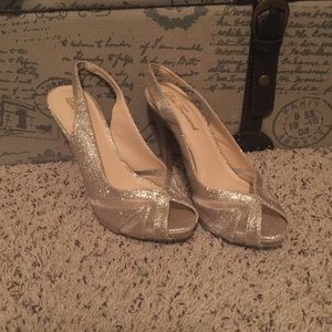 Gold sparkly heels