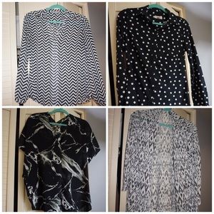Bundle of 4 black & white tops
