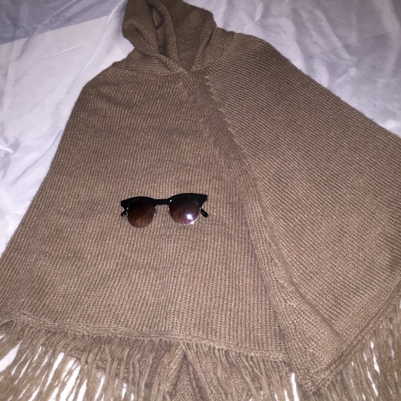 Fuzzy brown poncho