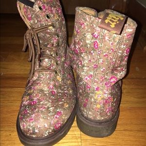 Brown floral Dr. Marten boots