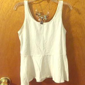 Off white peplum tank