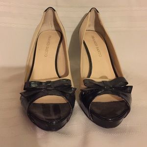 Cream and black Heels