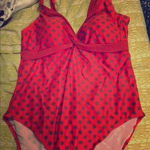Polka dot plus size bathing suit