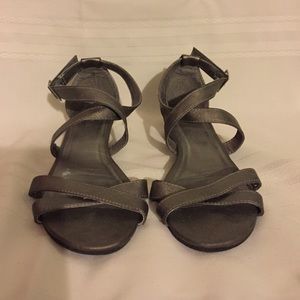 Metallic Silver Strappy Sandals