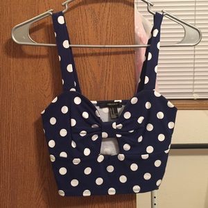 Blue dots crop top