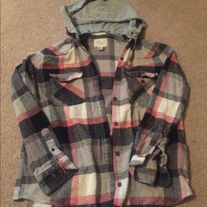 Plaid hoodie jacket! Super cute! Like new! Size M.