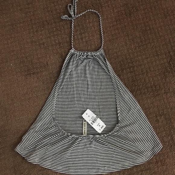 Emma and Sam cotton halter top- cropped & stripes - Picture 2 of 4