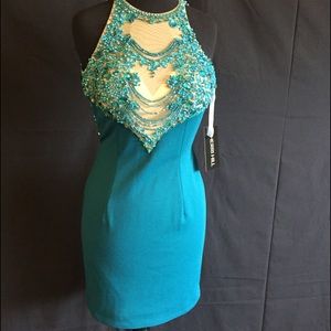 Sherri Hill new teal size 4 short dress.