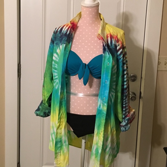 NWT Skinnie Dipped Upcycled Tie-Dye Beach Cover Up