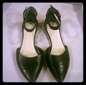 Black Leather Franco Sarto Flats