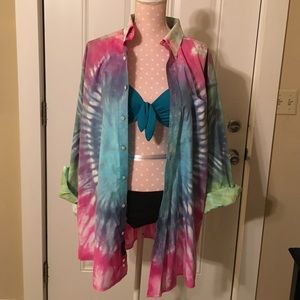 NWT Skinnie Dipped Upcycled Tie-Dye Beach Cover Up