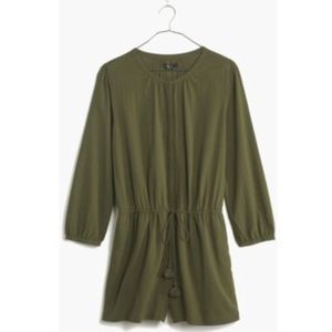 Madewell romper in khaki green.