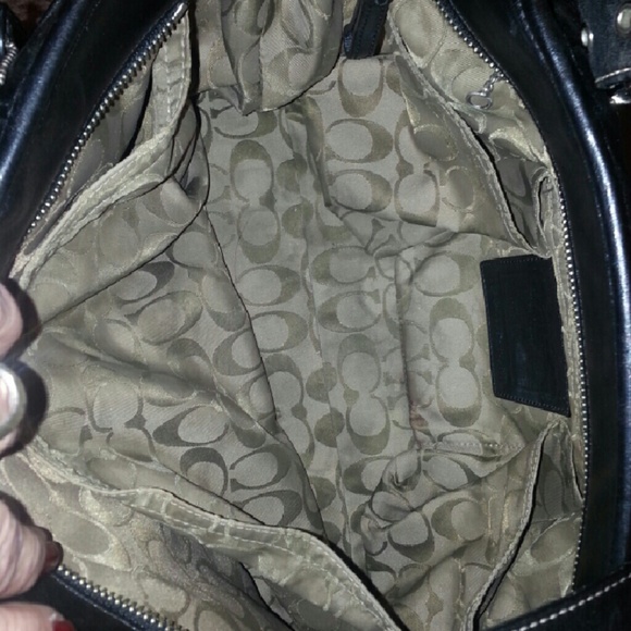 Big soft  black leather Coach Bag - Picture 3 of 4