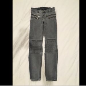 Gray Zara Moto Skinny Jeans