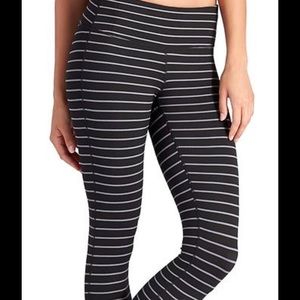 Black and Grey Striped Chaturanga Leggings