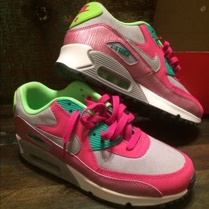 NIB Nike Air Max pink and lime green