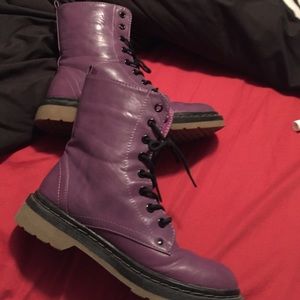 Purple combat boots