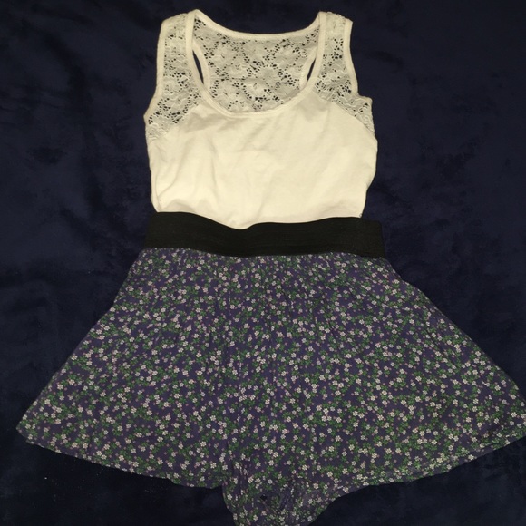 White Lace Racer Back Crop Top