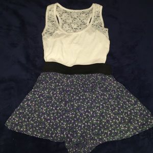 White Lace Racer Back Crop Top