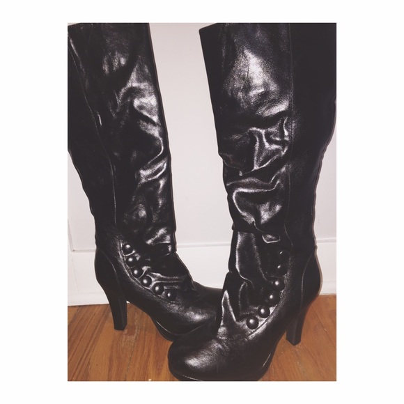 Madden Girl "Luciee" Black Heeled a Boots 6.5
