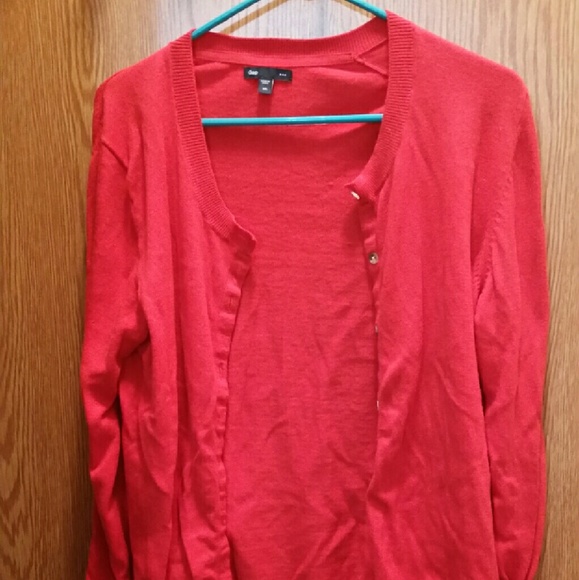 Red cardigan