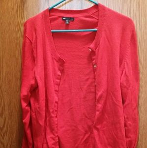 Red cardigan