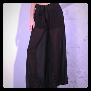 Sheer wide leg pants