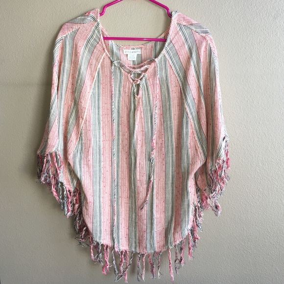 Red, Gray, Tan Poncho