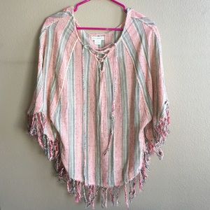 Red, Gray, Tan Poncho