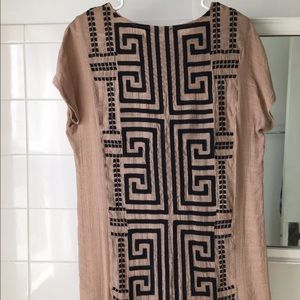 THML tan embroidered dress tunic