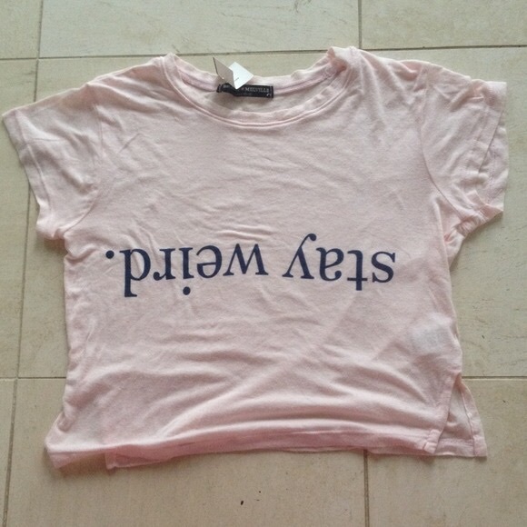 RARE Brandy Melville stay weird crop top