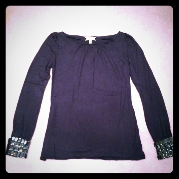 Sweetees long-sleeve beaded top, XS