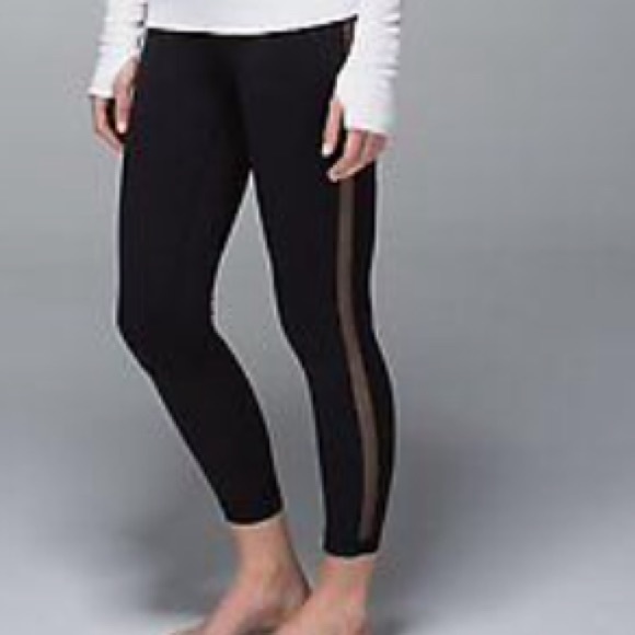 Lululemon high times wing mesh pants black 6