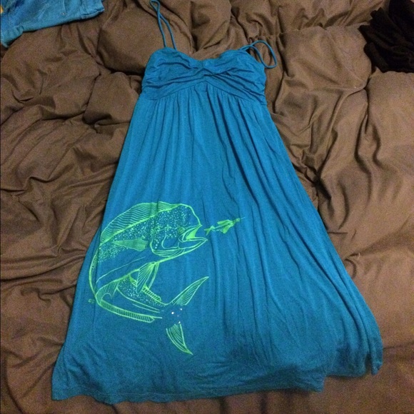 Blue Dress with Dorado Fish