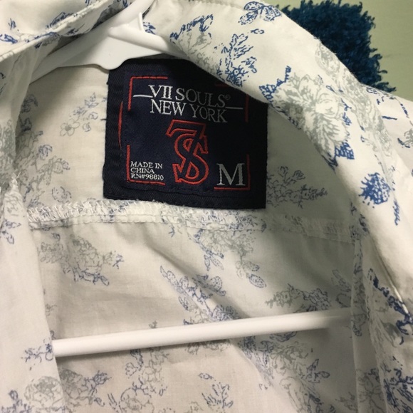 Blue and White Button up - Picture 2 of 3