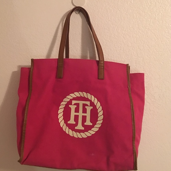 tommy pink tote bag