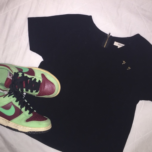 Madewell Structured Crop Tee in BLACK