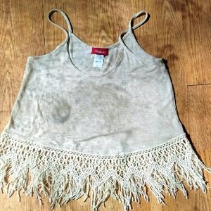 Crochet trimmed tank