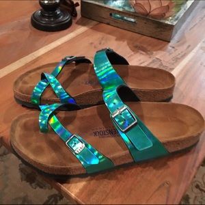 Metallic turquoise Birkenstocks!