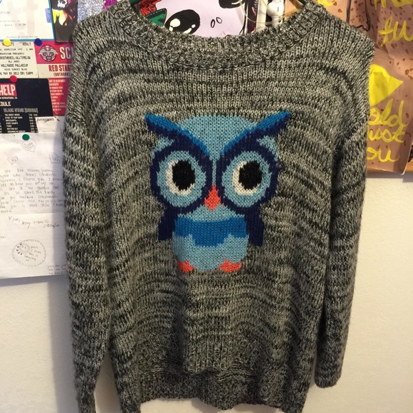 Cute WARM oversized owl sweater!!