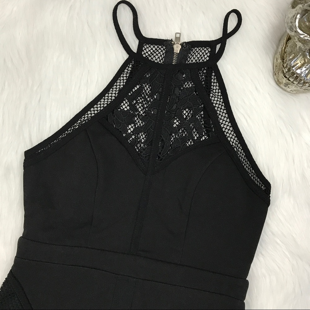 LF little black dress mesh detail zipper. Back - Picture 6 of 8