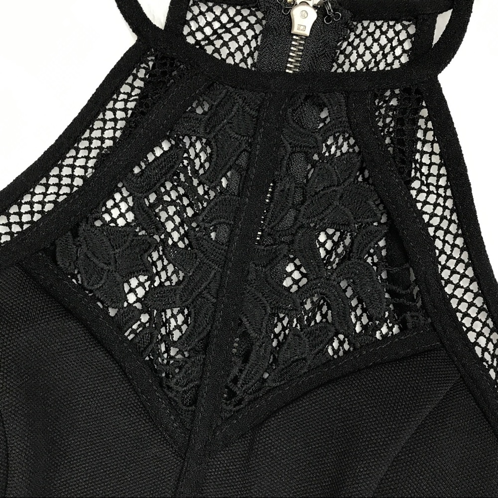 LF little black dress mesh detail zipper. Back - Picture 7 of 8
