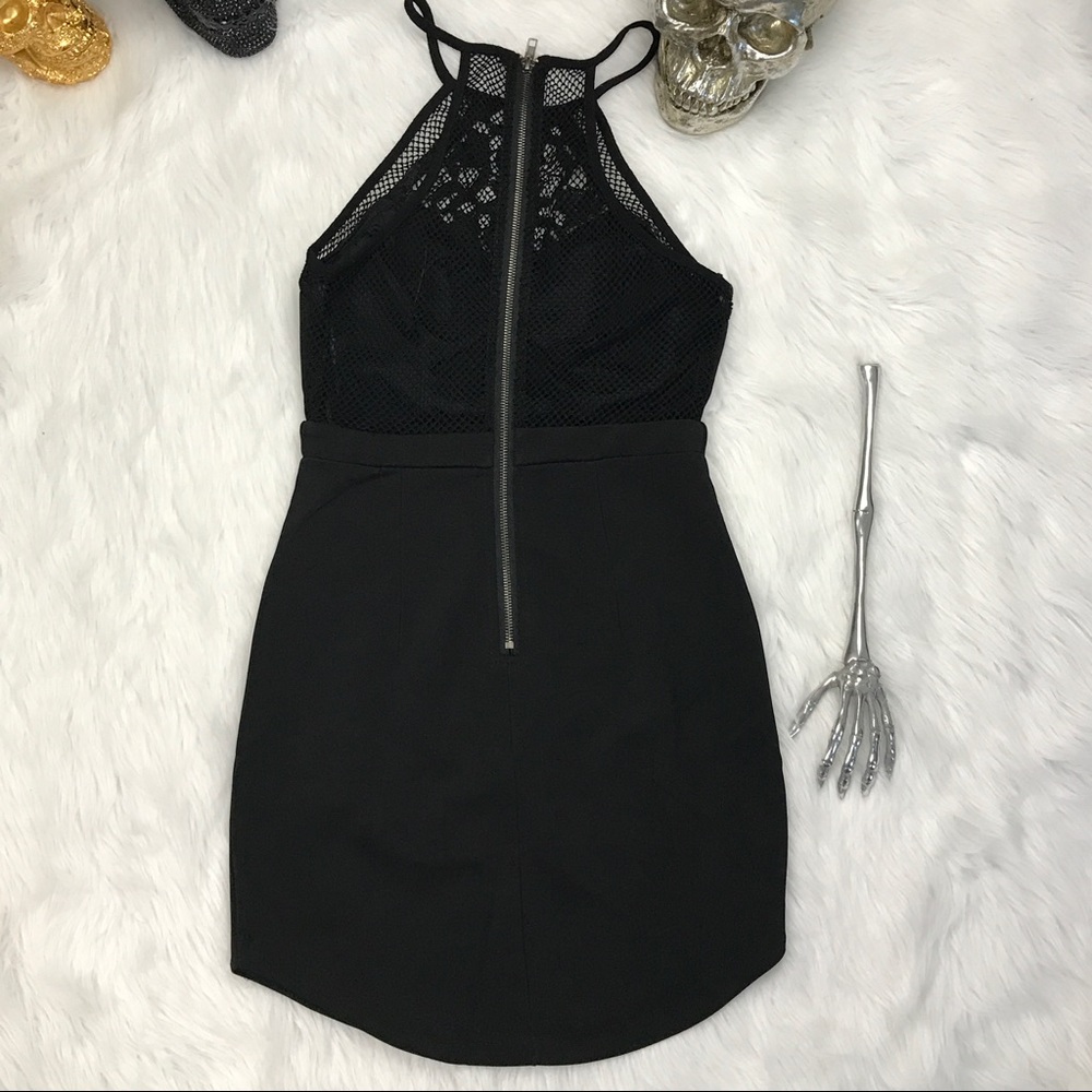LF little black dress mesh detail zipper. Back - Picture 8 of 8