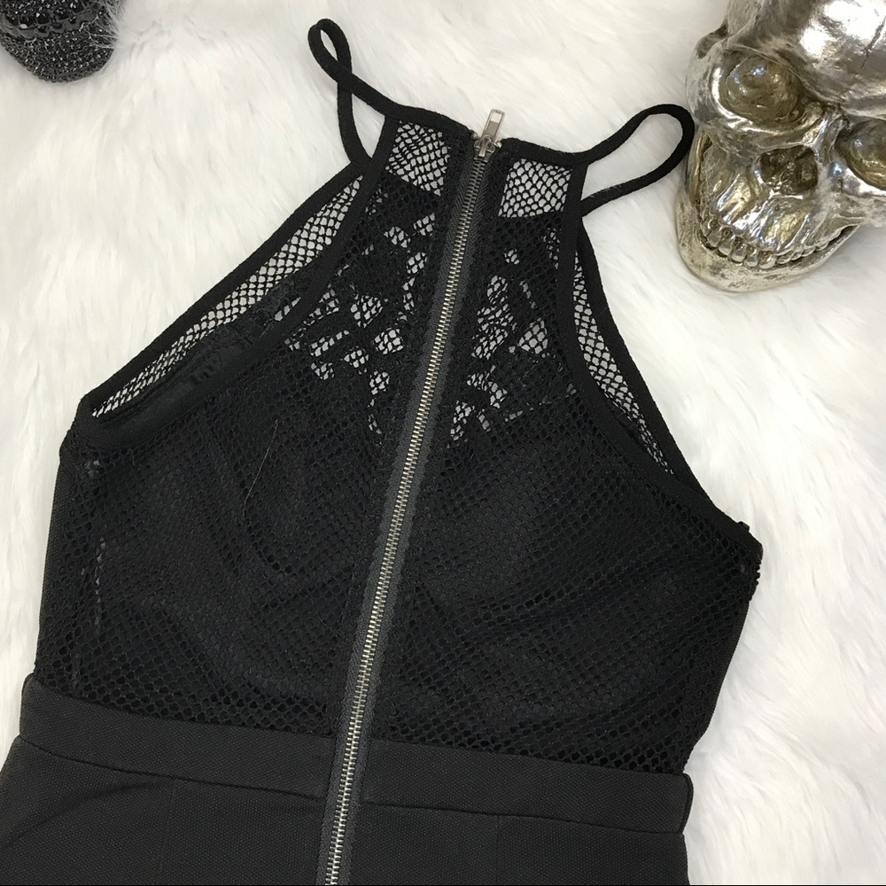LF little black dress mesh detail zipper. Back - Picture 3 of 8