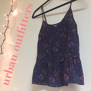Kimchi Blue Urban Outfitters Peplum Floral Tank