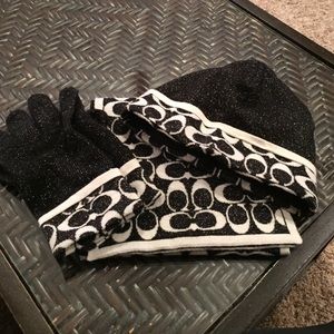 Coach scarf, hat, gloves set