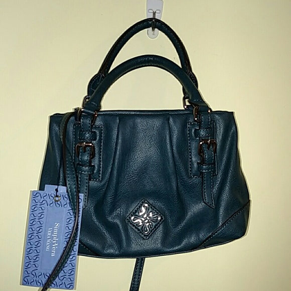 Simply Vera Dark Turquoise Small Satchel NWT